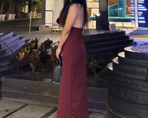 Elegant Maroon Maxi Dress