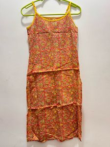 Floral Strappy Kurti With Adjustable Straps