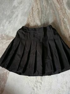 Black Pleated Mini Skirt