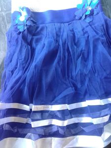 Adorable White &amp; Blue Party Dress - (nos - 5)