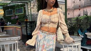 Boho Chic Crop Top with Bell Sleeves