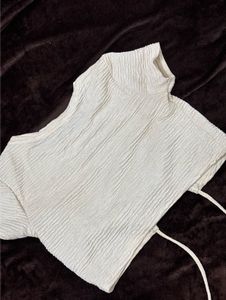 Summer Beachy Tie-Front Waffle Knit Top