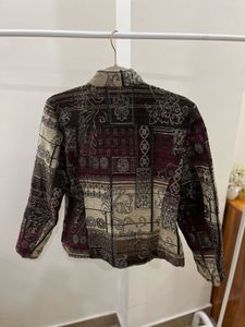 Dressbarn Tapestry Zipper Ethnic Jacket
