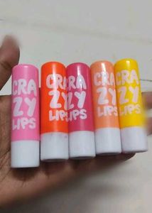(Combo of 5 )Crazy Lips - Liptint/Lipbalm