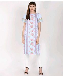 Biba Blue Floral Print Kurta