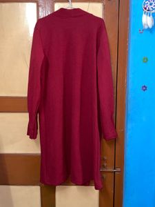 Maroon Long Cardigan