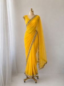 Yellow ready to wear saree