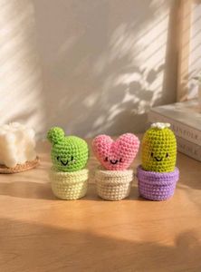 Cute Crochet Cactus Figurines Set