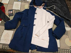Stylish Two-Tone Hooded Coat and sweater free