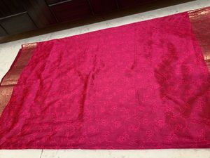 Beautiful Pink Chanderi Silk Saree