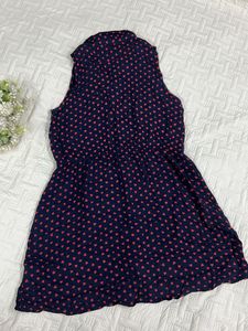 Navy Blue Heart Print Dress