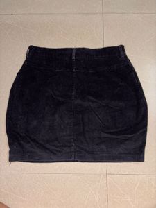 Classic Black Corduroy Skirt