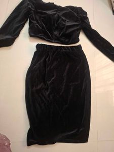 Black Velvet Co-ord Set