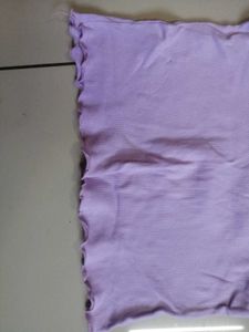 Cute Lavender Ribbed Lettuce Trim Top