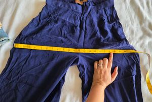 Pure crepe Navy Blue Palazzo Pants