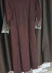 Brown Embellished Kurta