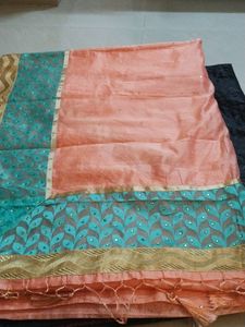 Silk Cotton Saree With Blouse