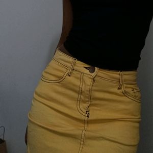denim fitted miniskirt