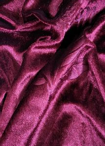 Burgundy Velvet Dress - Floral Detail