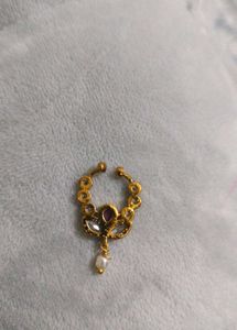 Gold-Plated Ruby &amp; Pearl Spectrum Septum Nose Ring