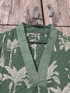 Green Palm Print Kurta cum dress
