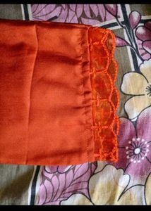 Orange Kurta set  with Embroidery