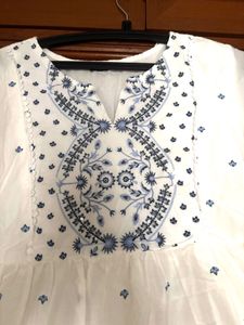 White Embroidered Kurta