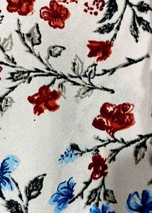 Floral Print Tassel Blouse