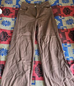H&amp;M High Waist Trouser/Jeans - (chocolate Brown)