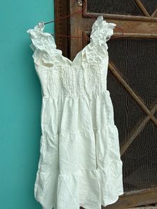 Chic White Tiered Mini Dress