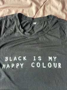 Black is My Happy Colour Fitted Shirt in M
