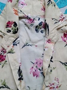 yellow Floral Button-Up Shirt