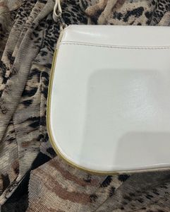 Vintage Prada White Cleo Flap Shoulder Bag