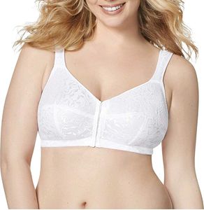 White Lace Front-Closure Bra
