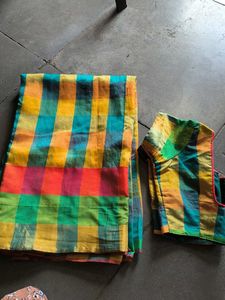 Vibrant Checked Saree