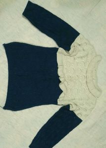 Cute Two-Tone Knit Top