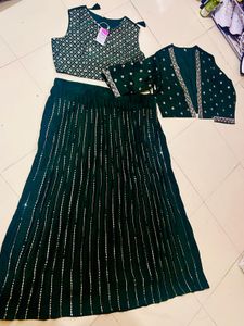 Size 4XL  3 Peace  Woman Beautiful Lehnga Set