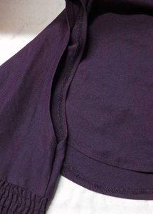 Solid Purple Smocked Sleeve Tunic