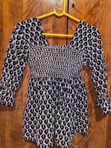 Beautiful Embroidered Black &amp; White Top
