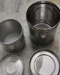 Set of Stainless Steel &amp; Aluminum Storage Containe
