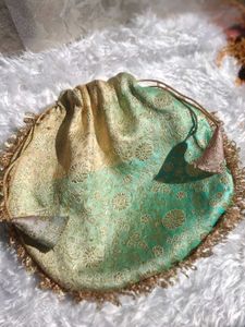 brocade pastel color potli bag