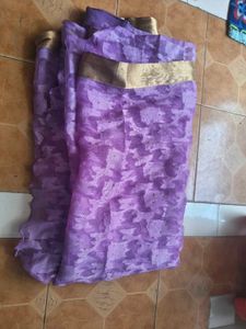 Purple Saree with Embellishments blauz