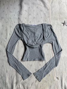 y2k hooded long sleeve top