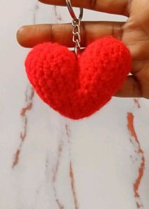 Handmade Red Heart Keychain