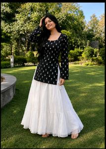 Black Printed Kurta