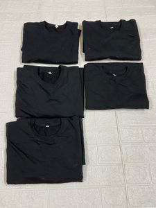XL SIZE Pack of 5 Black Basic T-Shirts