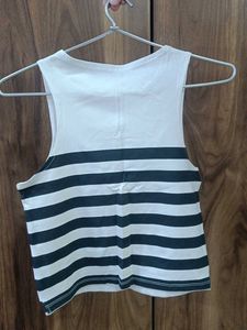 Striped Sleeveless Crop Top