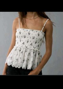 Chic Floral Smocked Peplum Top