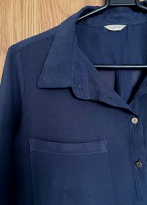 Navy Blue Long Sleeve Shirt