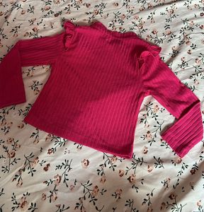 Girls' Cold Shoulder Ruffle Top